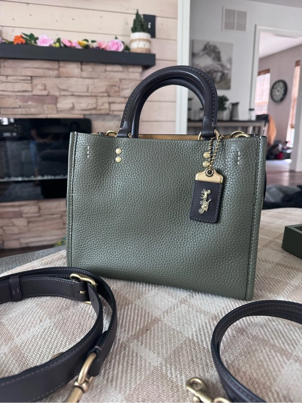 NEW COACH Rogue 25 in Army Green in Regenerative Leather C1764